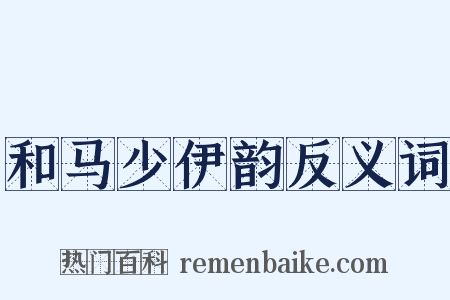 和马少伊韵反义词是什么意思的图片